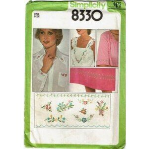 Simplicity Sewing Pattern 8330 Transfers Embroider
